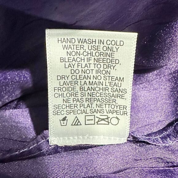 Komarov Chiffon Capelet Charmeuse Midi Dress Women's Small Purple 3/4 Sleeve - Picture 10 of 11